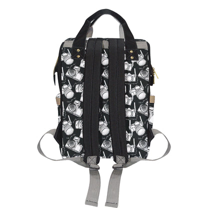 Camera Pattern Print Design 01 Diaper Bag Backpack