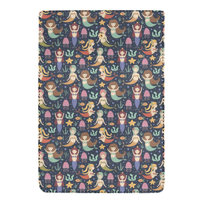 Mermaid Cartoon Pattern Print Design 03 Women's Trifold Wallet