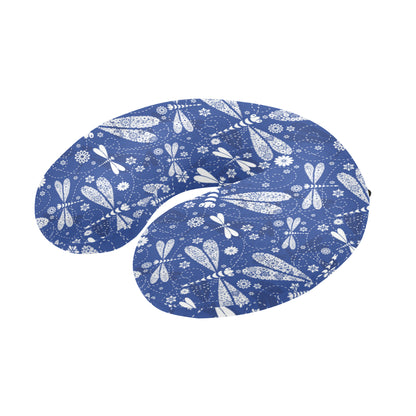 Dragonfly Pattern Print Design 03 U-Shaped Travel Neck Pillow