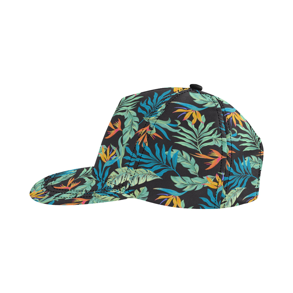 Tropical Palm Leaves Hawaiian Flower Snapback Cap