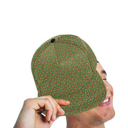 American Football on Green Design Snapback Cap