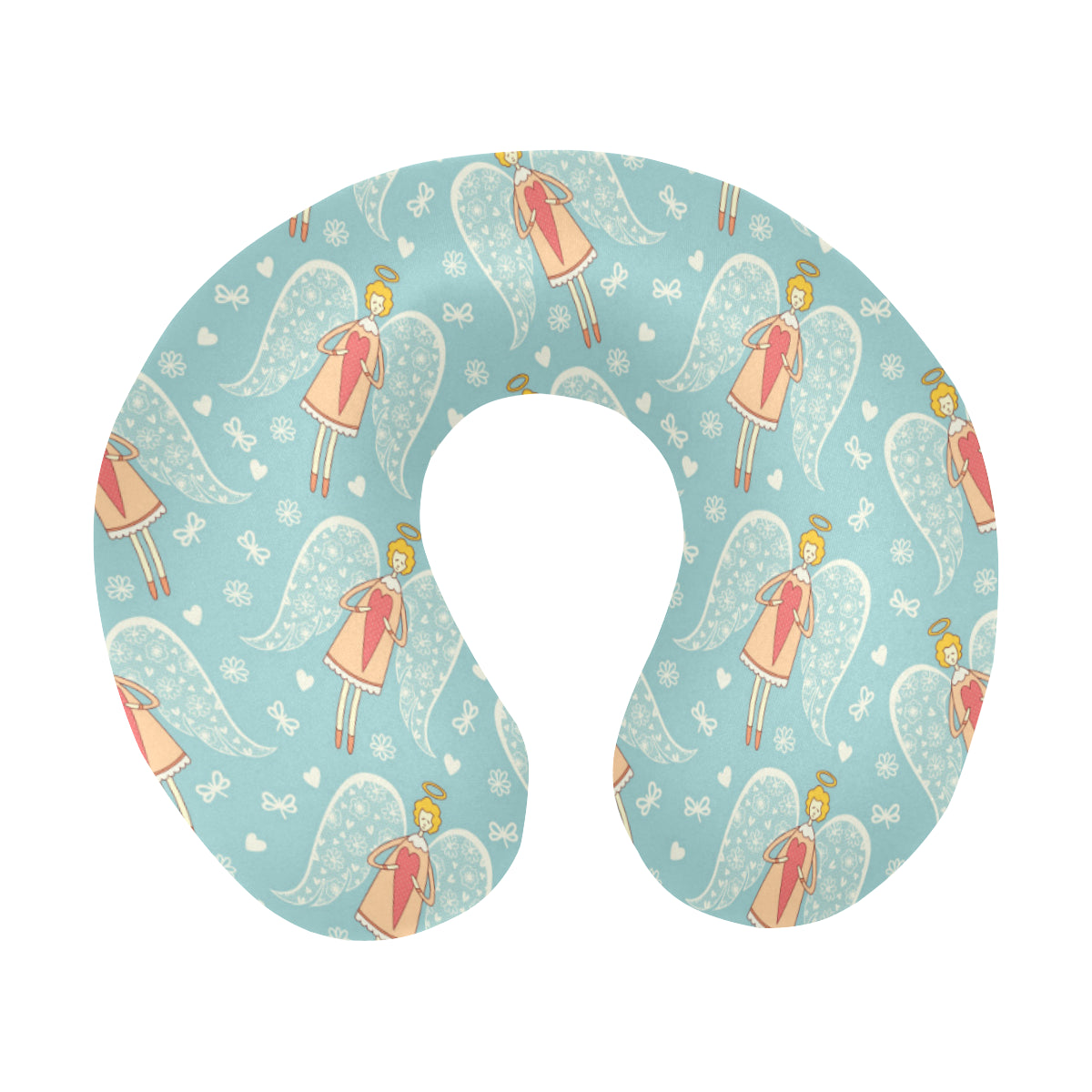 Angel Pattern Print Design 01 U-Shaped Travel Neck Pillow