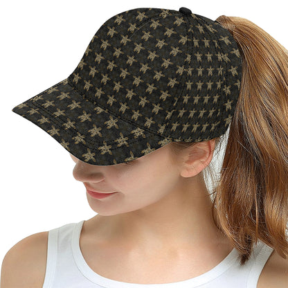 Gold Tribal Turtle Polynesian Design Snapback Cap