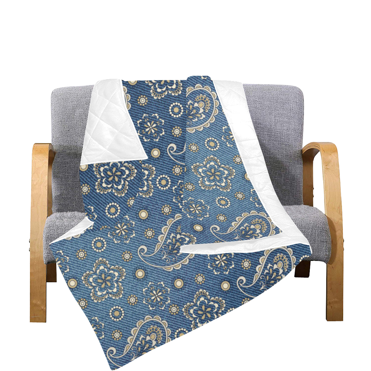 Jean Paisley Pattern Print Design 01 Premium Quilt