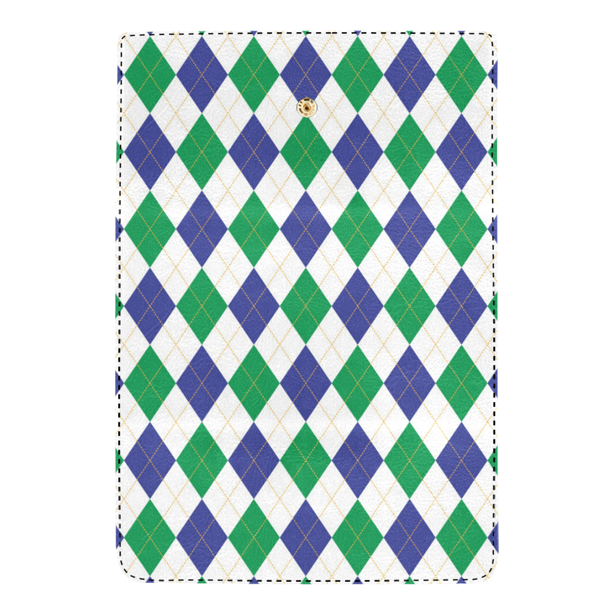 Argyle Green Blue Pattern Print Design 03 Women's Trifold Wallet