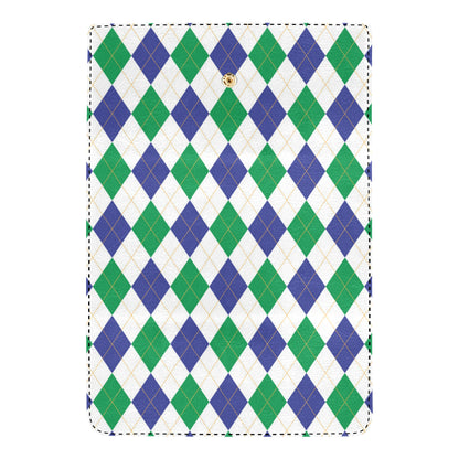 Argyle Green Blue Pattern Print Design 03 Women's Trifold Wallet