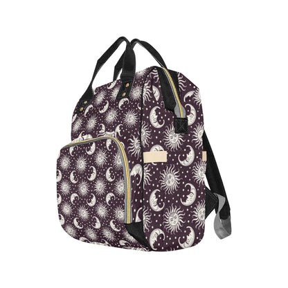 Sun Moon Face Diaper Bag Backpack