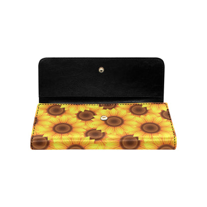 Sunflower Pattern Print Design SF07 Women's Trifold Wallet