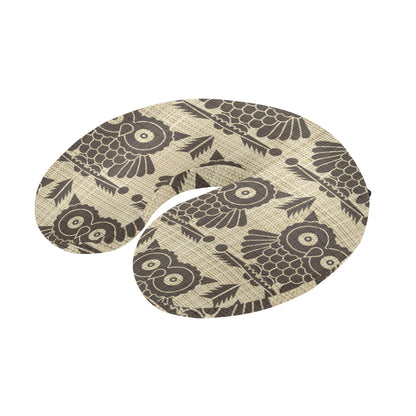 Owl Pattern Print Design A01 U-Shaped Travel Neck Pillow
