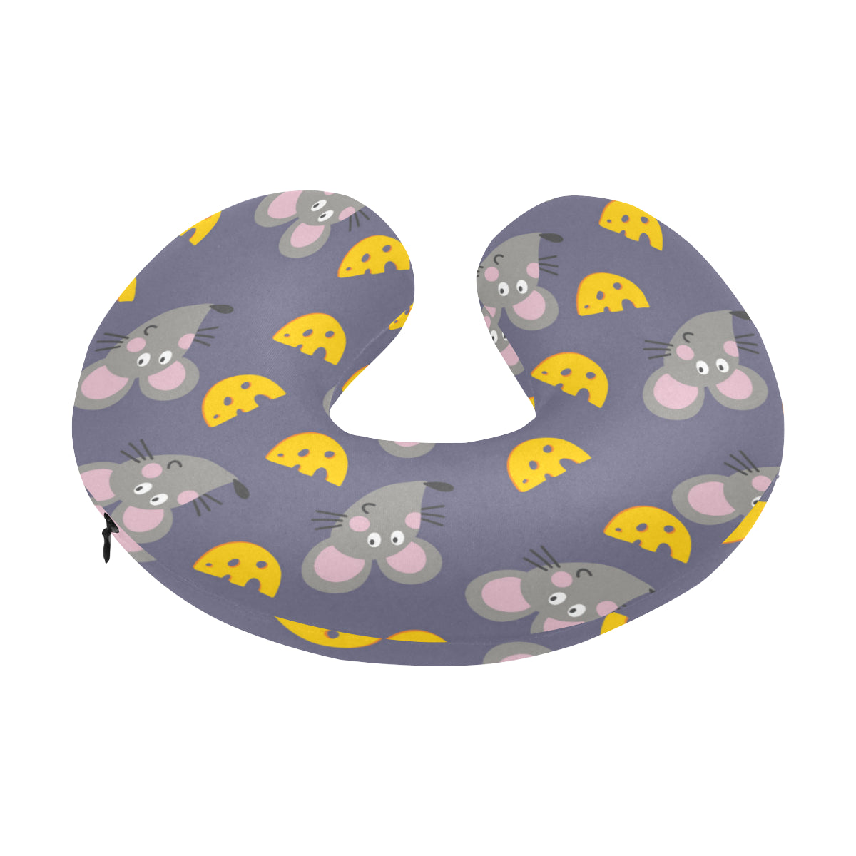 Rat With Cheese Pattern Print Design 01 U-Shaped Travel Neck Pillow