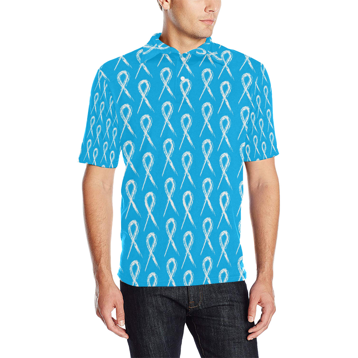 Prostate cancer Pattern Print Design A03 Men Polo Shirt