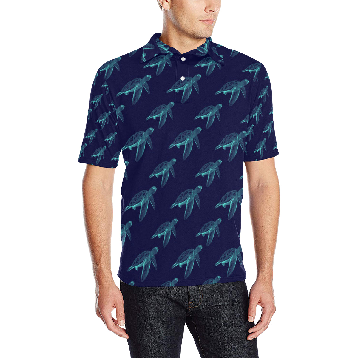 Sea Turtle Pattern Print Design T04 Men Polo Shirt