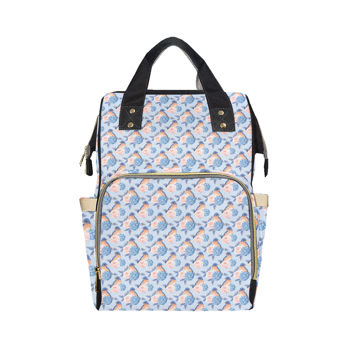 Bluebird Pattern Print Design 01 Diaper Bag Backpack