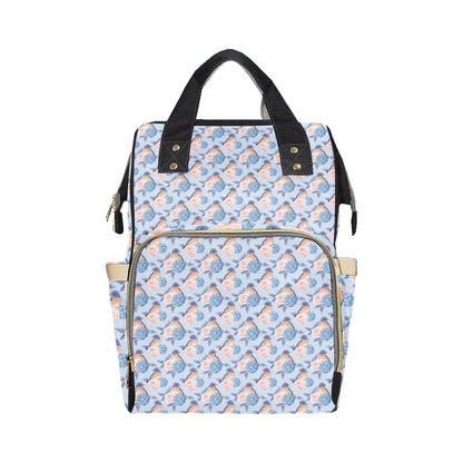 Bluebird Pattern Print Design 01 Diaper Bag Backpack