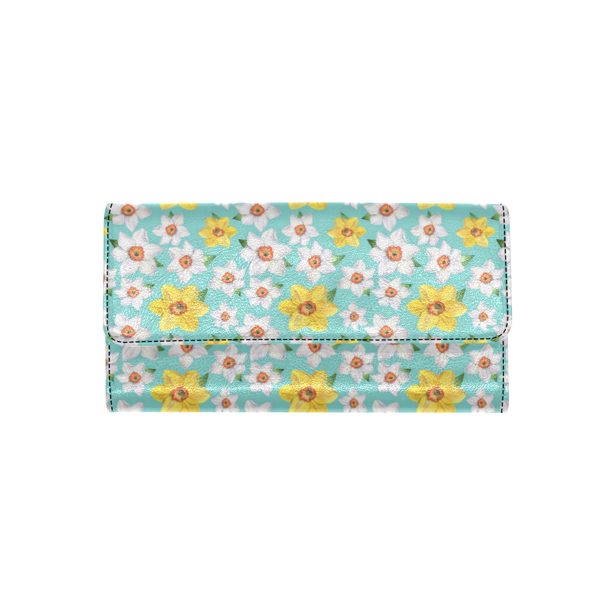 Daffodils Pattern Print Design 02 Women's Trifold Wallet