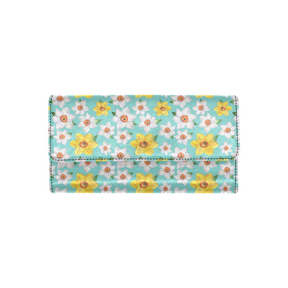 Daffodils Pattern Print Design 02 Women's Trifold Wallet