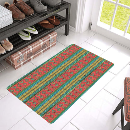 African Colorful Zigzag Print Pattern Rubber Doormat