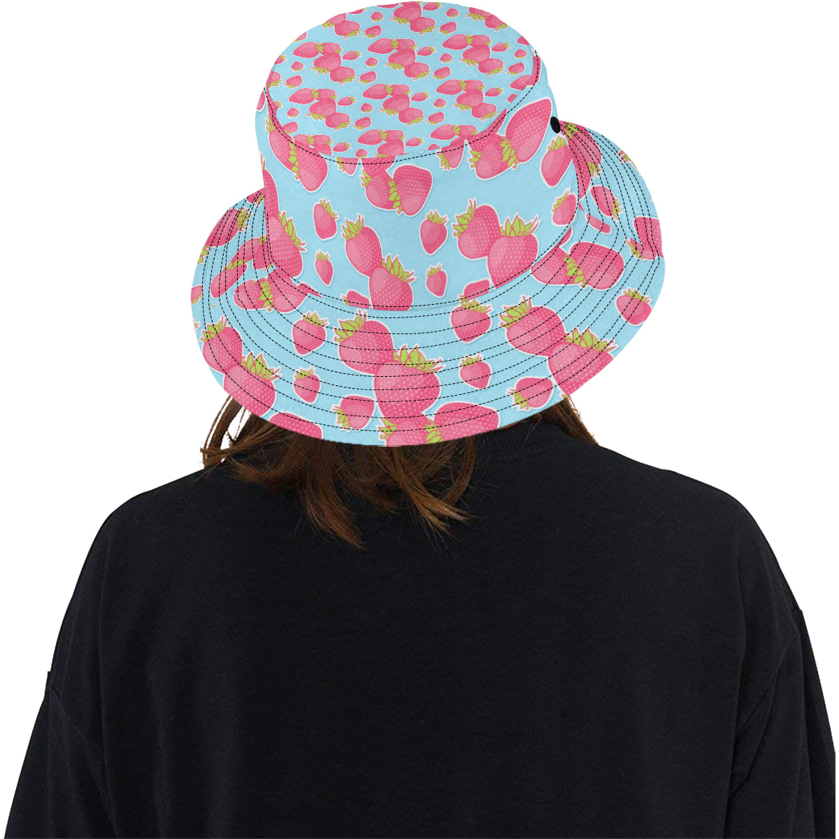 Strawberry Pattern Print Design SB04 Unisex Bucket Hat