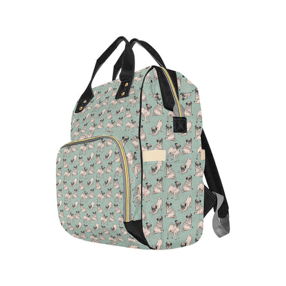 Pug Pattern Print Design A01 Diaper Bag Backpack