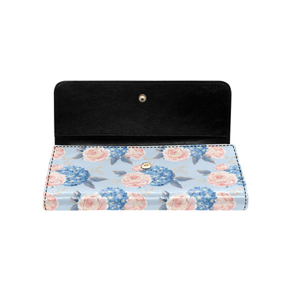 Hydrangea Pattern Print Design HD06 Women's Trifold Wallet