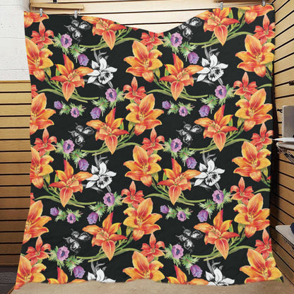Tropical Flower Pattern Print Design TF02 Premium Quilt