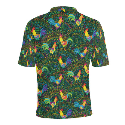 Rooster Pattern Print Design A01 Men Polo Shirt