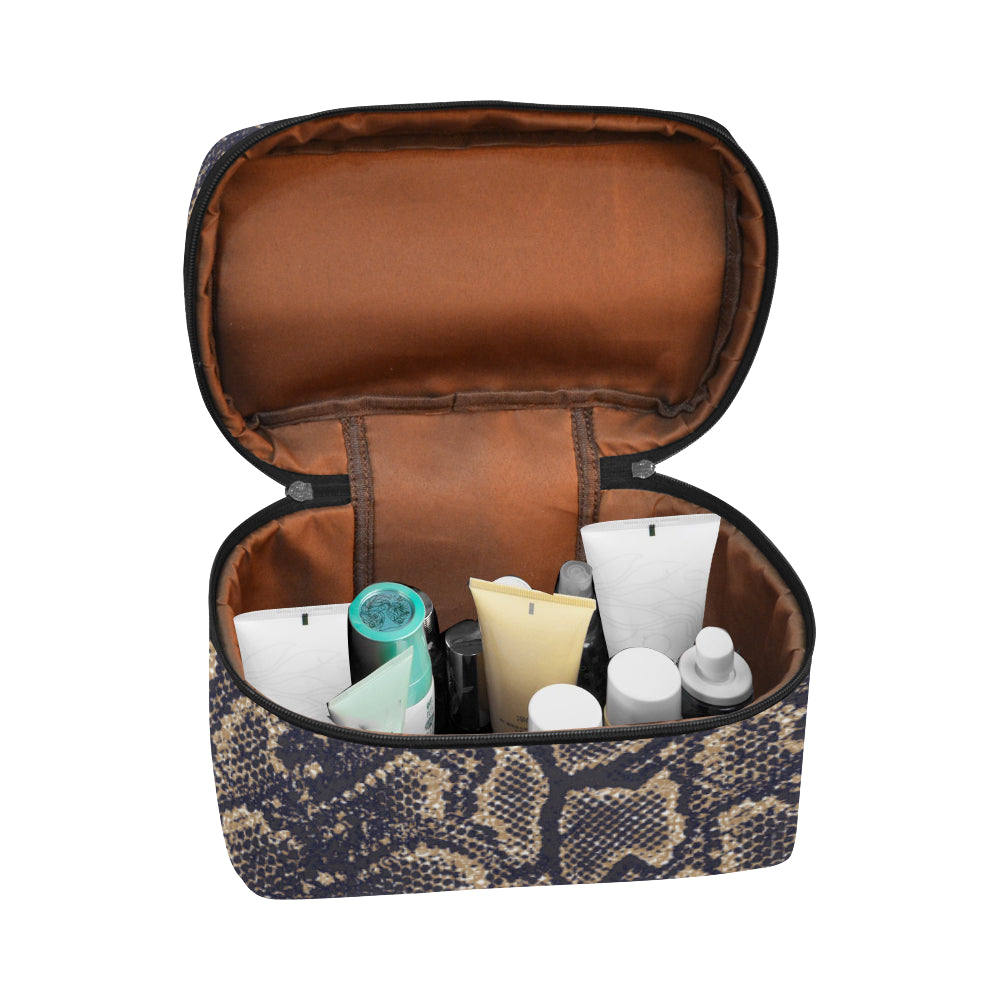 Snake Skin Pattern Print Makeup Bag