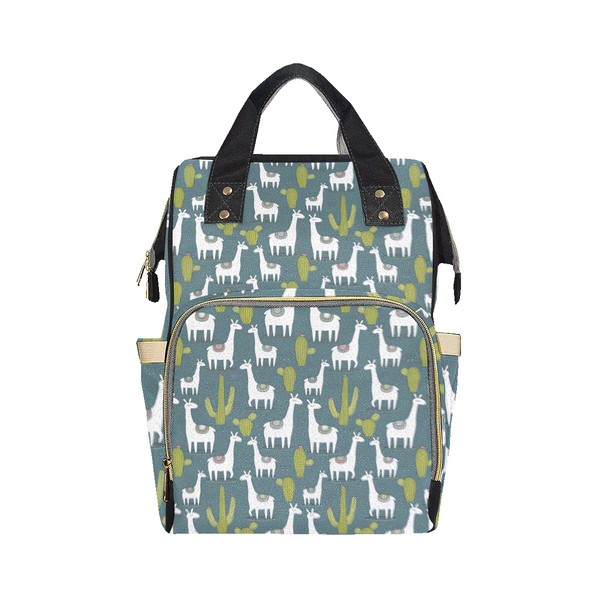Llama Cactus Pattern Print Design 03 Diaper Bag Backpack
