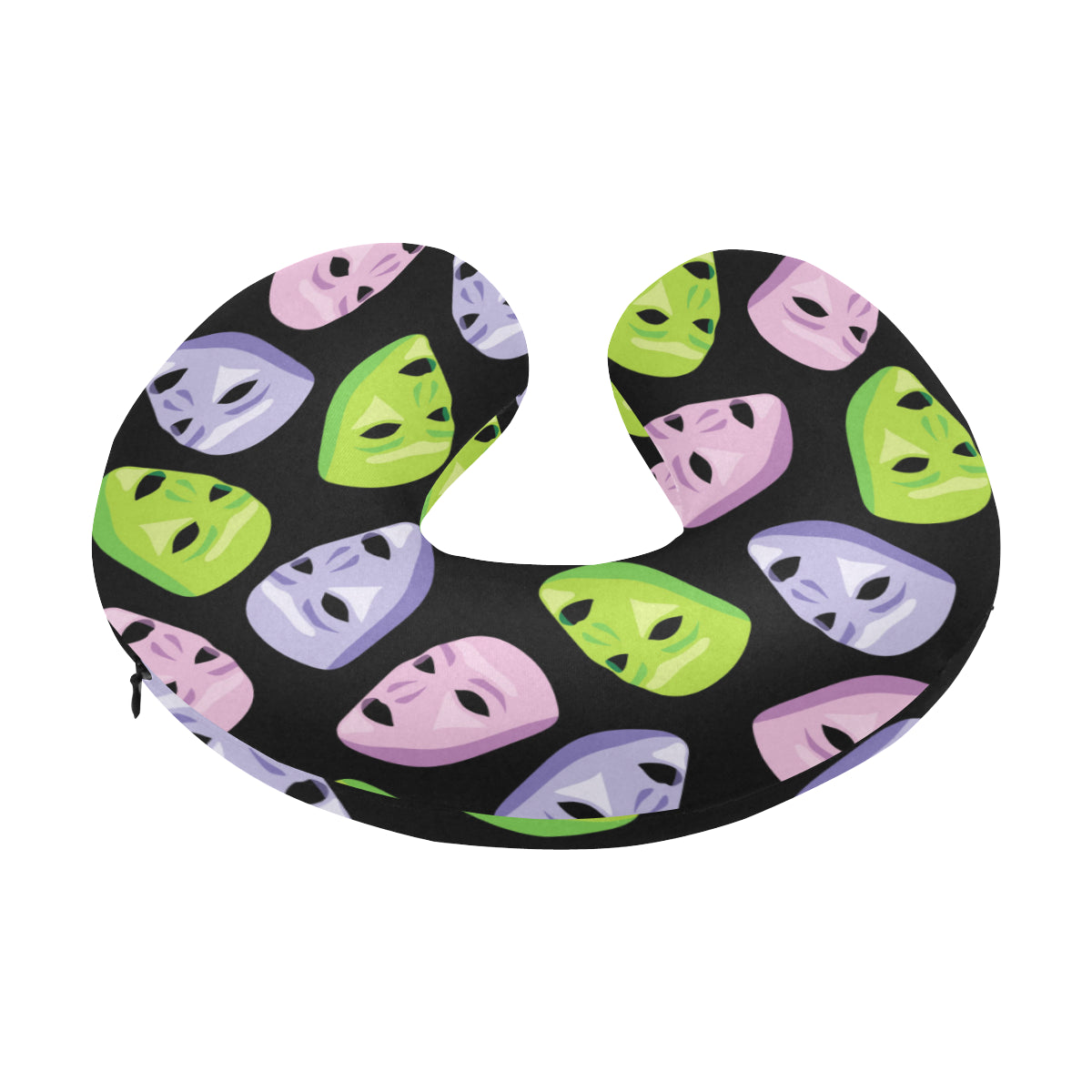 Acting Mask Pattern Print Design 04 U-Shaped Travel Neck Pillow