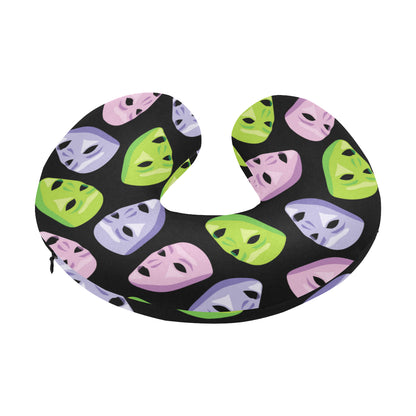 Acting Mask Pattern Print Design 04 U-Shaped Travel Neck Pillow