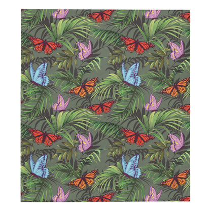 Monarch Butterfly Pattern Print Design 04 Premium Quilt
