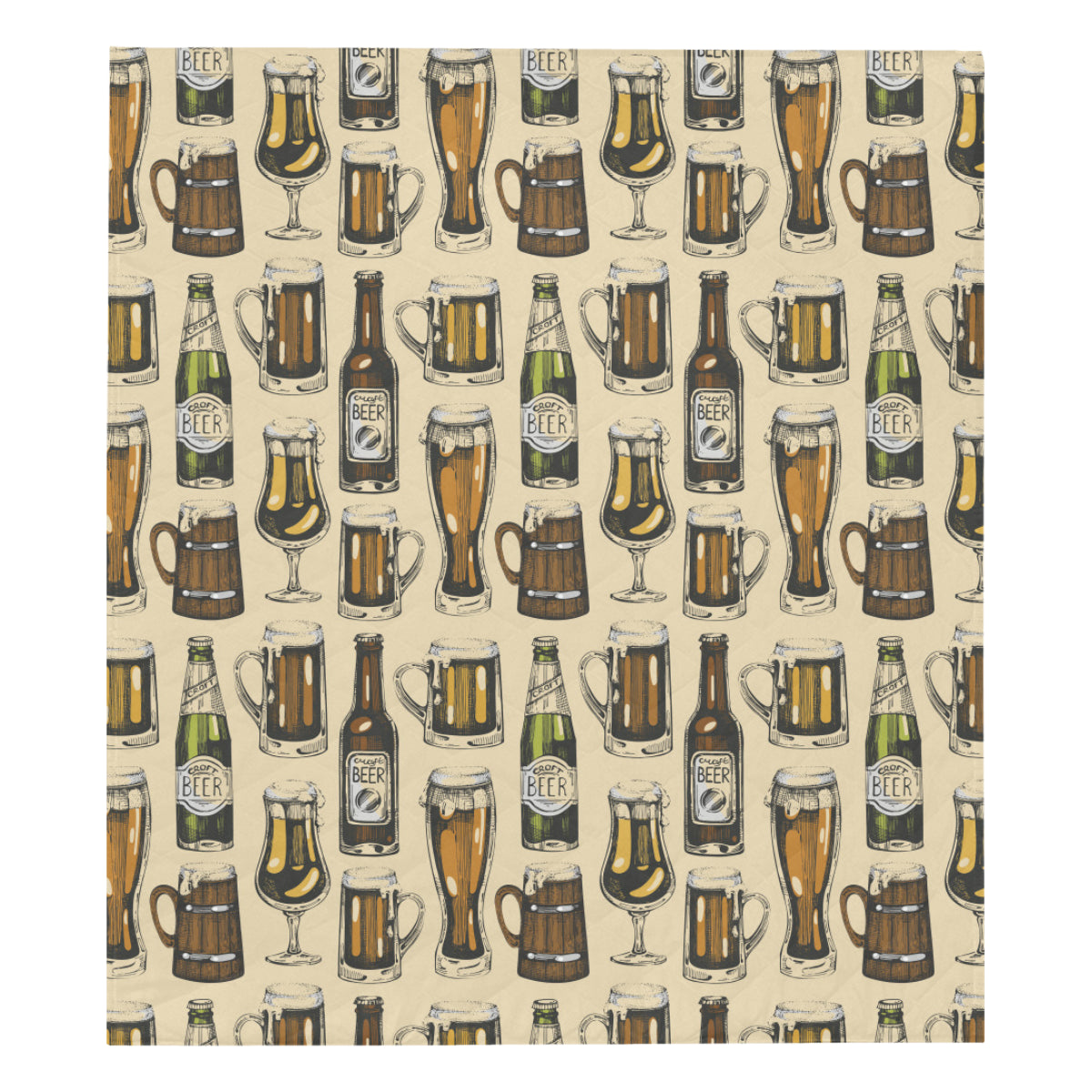 Beer Pattern Print Design 04 Premium Quilt