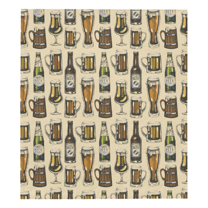 Beer Pattern Print Design 04 Premium Quilt