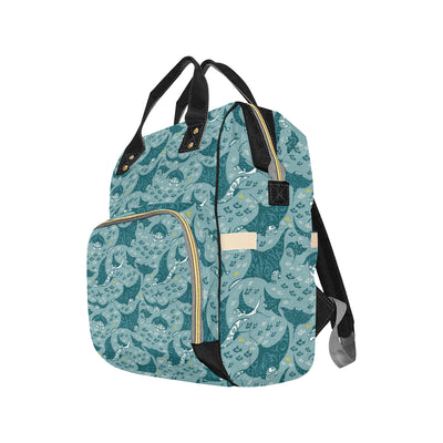 Manta Ray Tribal Pattern Print Design 03 Diaper Bag Backpack