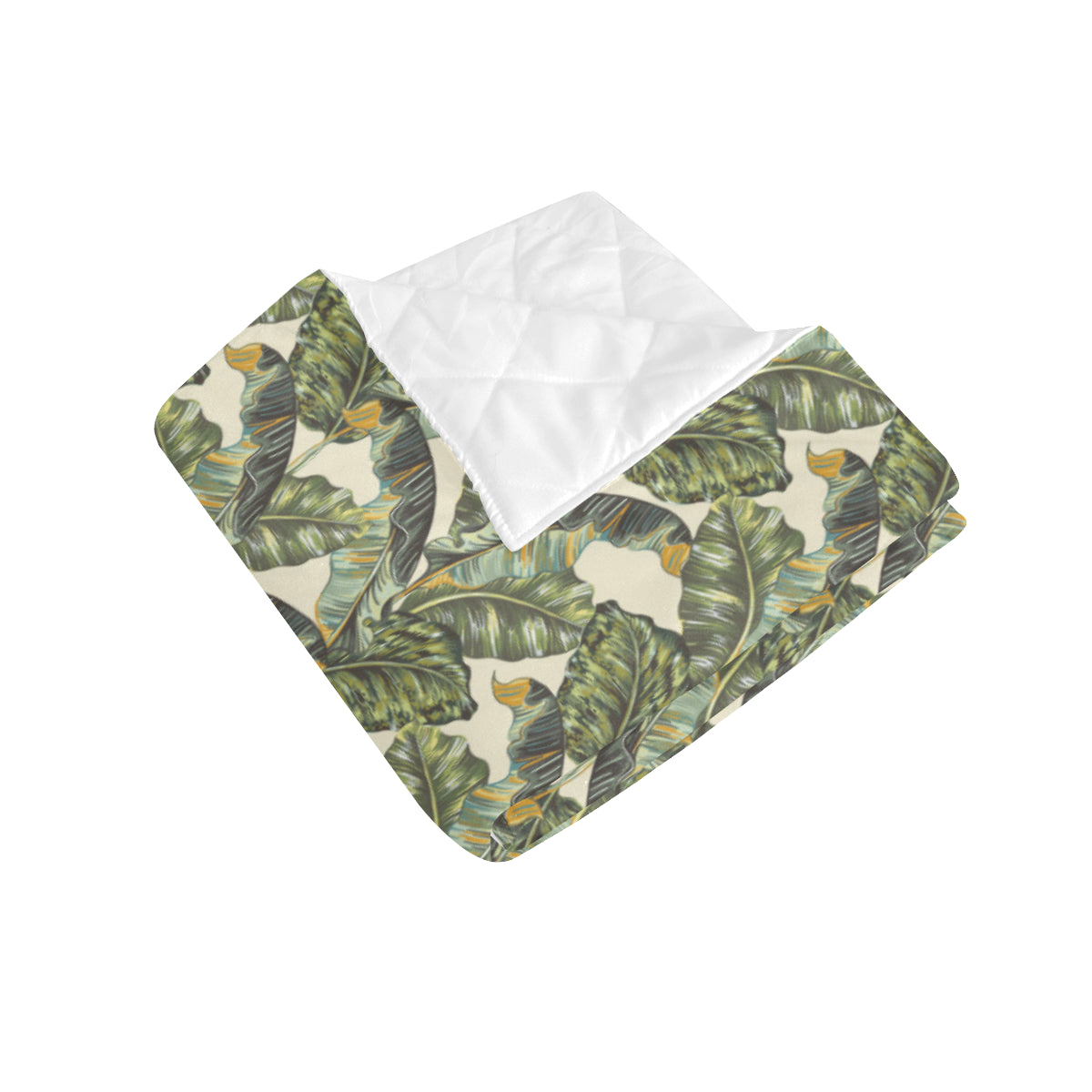 Banana Leaf Pattern Print Design 04 Premium Quilt