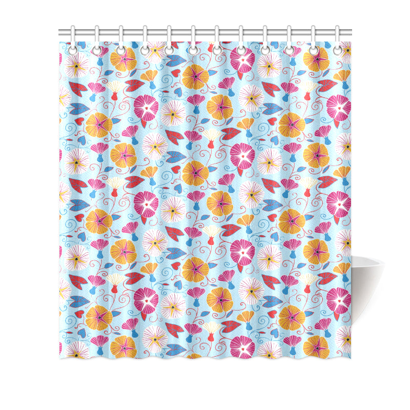 Morning Glory Pattern Print Design MG06 Shower Curtain
