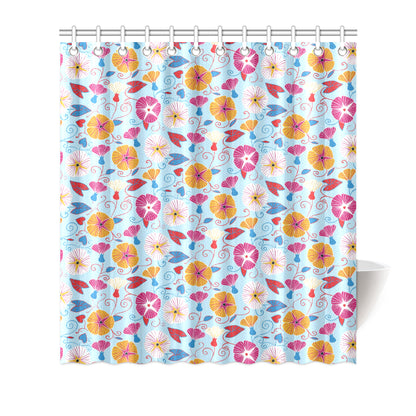 Morning Glory Pattern Print Design MG06 Shower Curtain