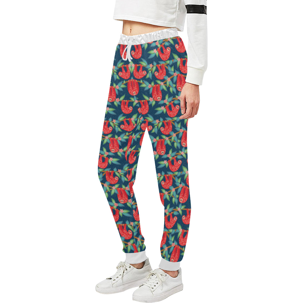 Sloth Red Design Themed Print Unisex Sweatpants
