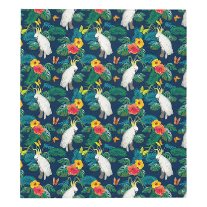 Cockatoo Tropical Pattern Print Design 02 Premium Quilt