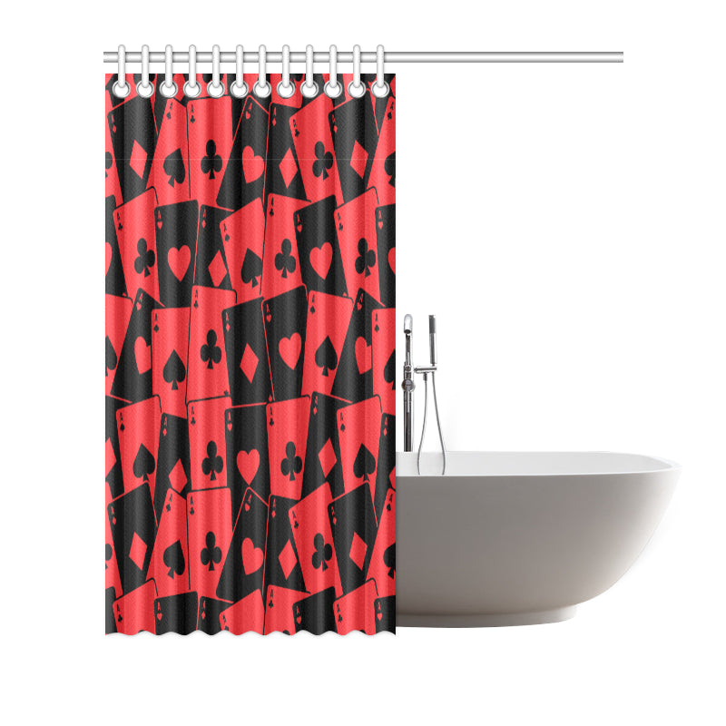 Poker Cards Pattern Print Design A01 Shower Curtain
