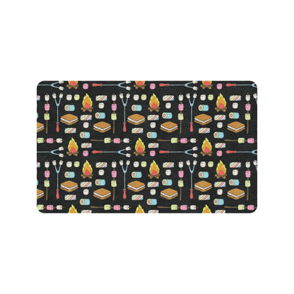 Camping Campfire Marshmallows Rubber Doormat