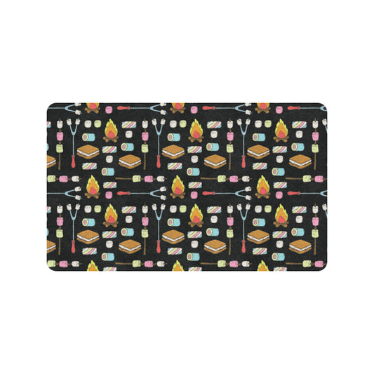 Camping Campfire Marshmallows Rubber Doormat