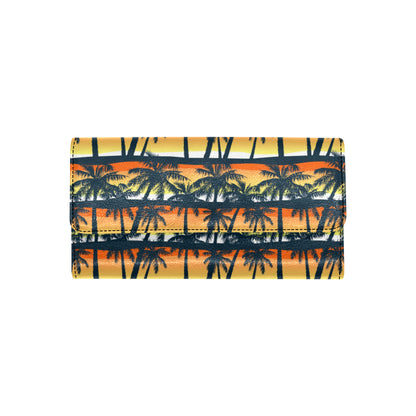 Palm Tree Pattern Print Design PT011 Women's Trifold Wallet