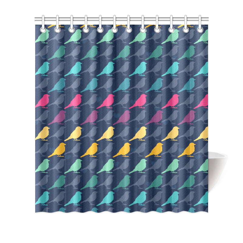 Birds Pattern Print Design 01 Shower Curtain