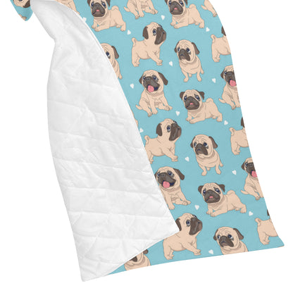 Pug Pattern Print Design A03 Premium Quilt
