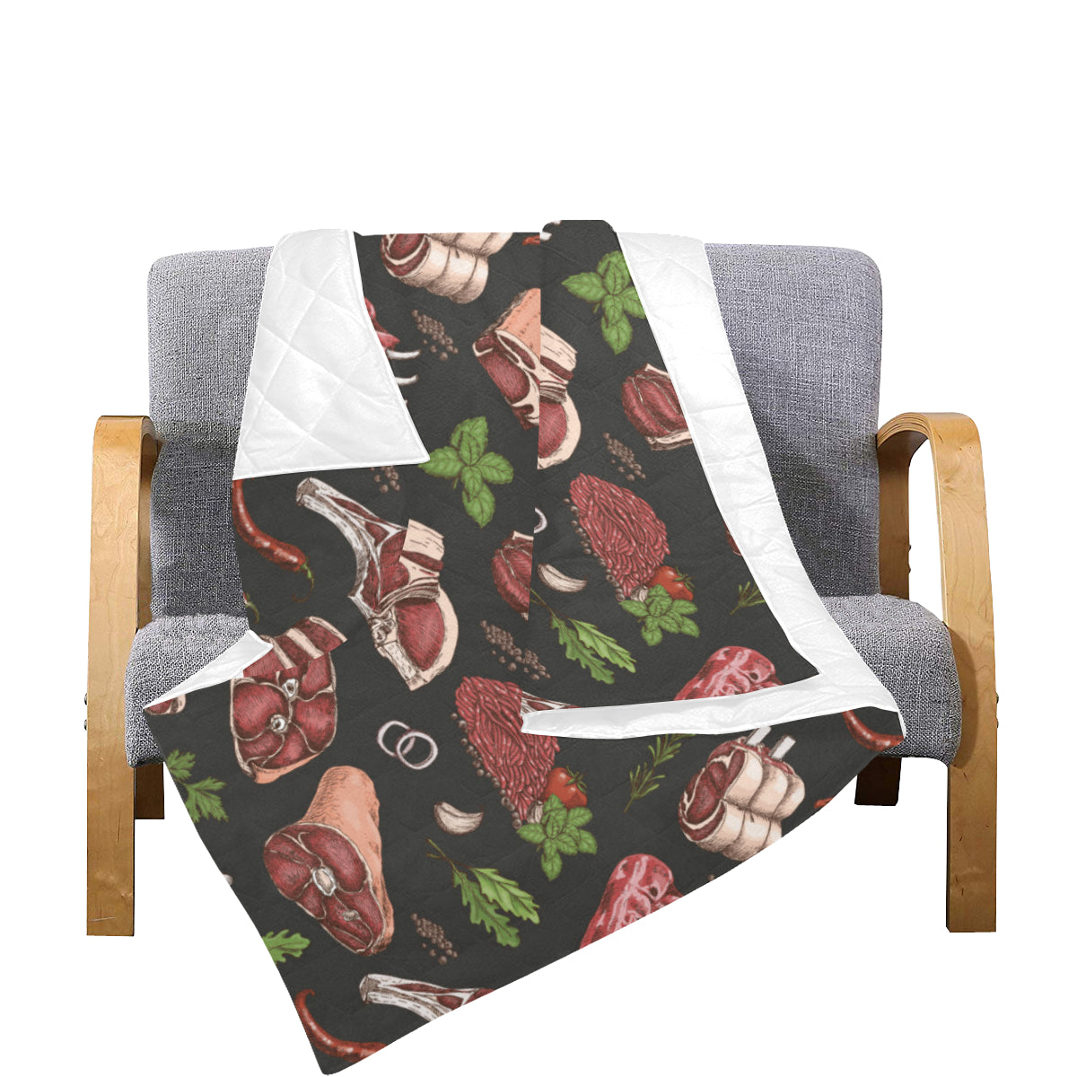 Meat Pattern Print Design 02 Premium Quilt