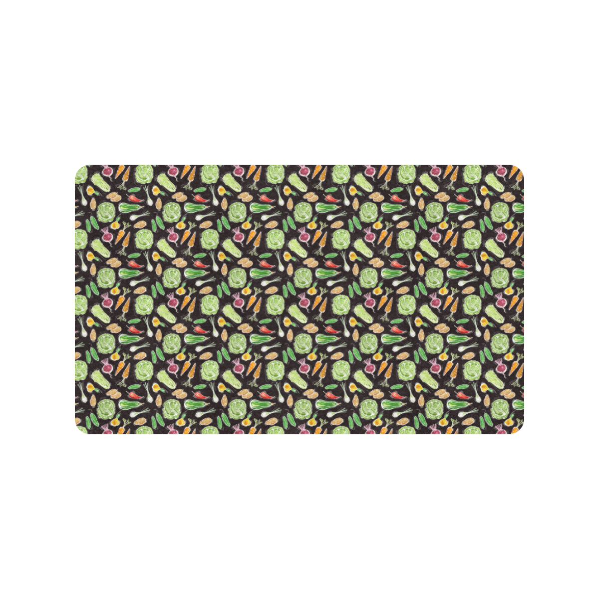 Vegan Draw Themed Design Print Rubber Doormat