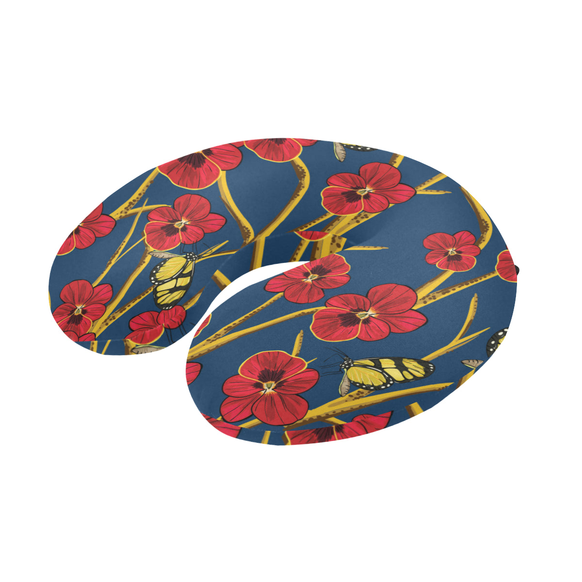 Pansy Pattern Print Design A01 U-Shaped Travel Neck Pillow