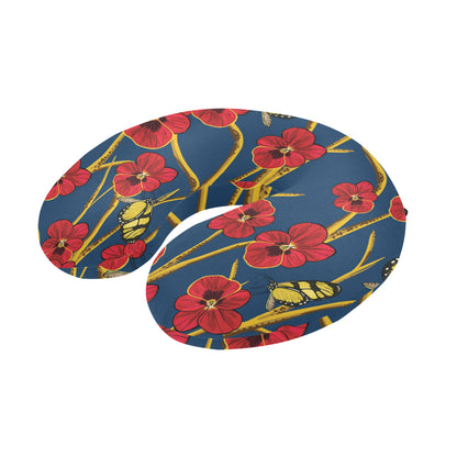 Pansy Pattern Print Design A01 U-Shaped Travel Neck Pillow