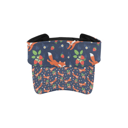 Fox Strawberry Print Pattern Unisex Sun Visor